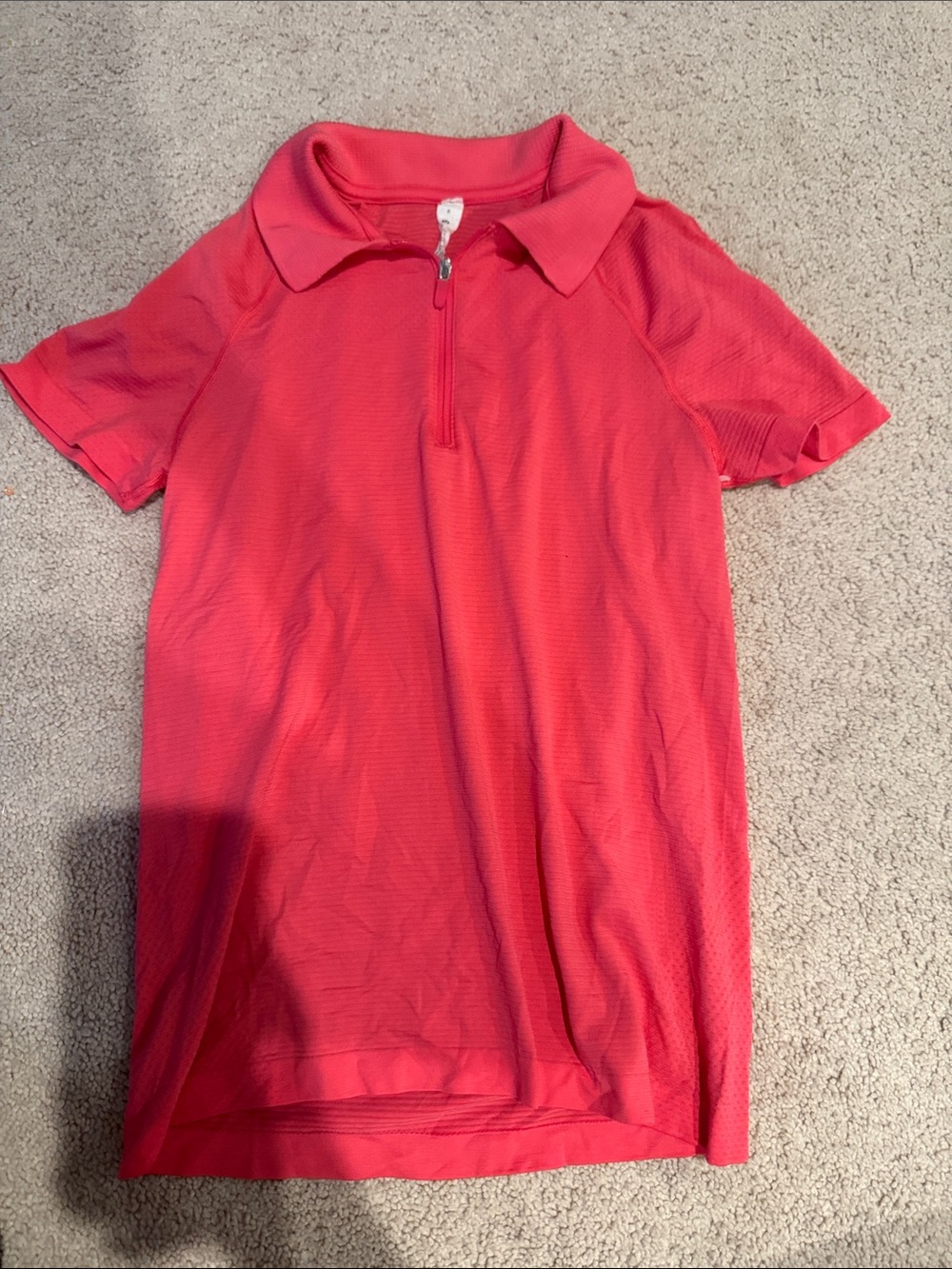 Women’s Lululemon Pink Coral Zip Polo Top